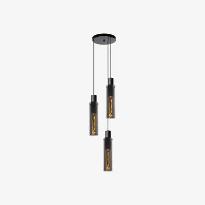 The Range Orlando Modern Cluster Pendant Light Smoke Grey - Black