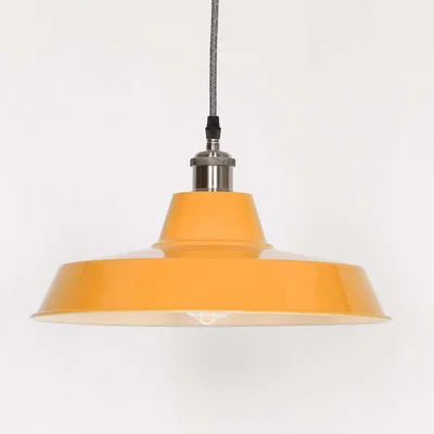 The Range Mustard Yellow Pendant Ceiling Light Factory Style - Mustard