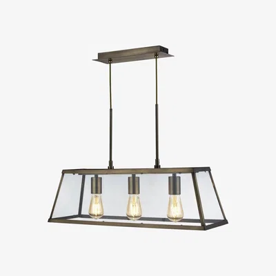 The Range Voyager 3 Light Lantern Pendant Bar Antique Brass, E27 - Antique Brass