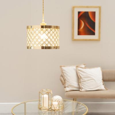 The Range Hadley Jewel Drum Ceiling Light Shade and LED Bulb - Gold