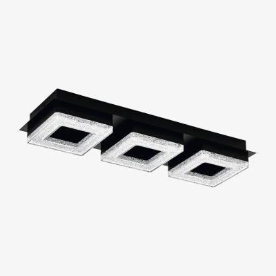 The Range EGLO Fradelo 1 LED Rectangular BlackCrystal Ceiling Light - Black