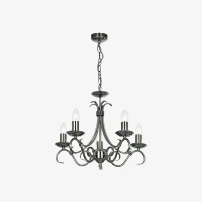 The Range Bernice 5 Light Multi Arm Ceiling Pendant Antique Silver, E14 - Antique Silver