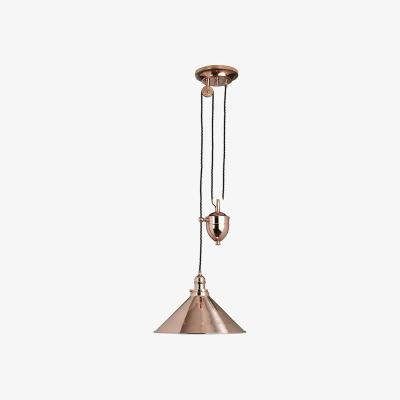 The Range Provence 1 Light Rise  Fall Dome Ceiling Pendant Polished Copper, E27 - Polished Copper