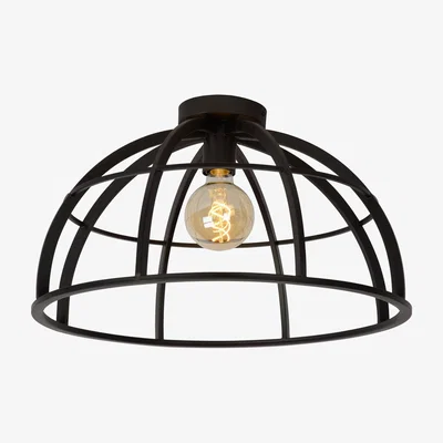 The Range Dikra Modern 50cm Flush Ceiling Light Black - Black