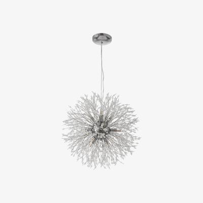 The Range 12-Light Dandelion Crystal Pendant  - Silver