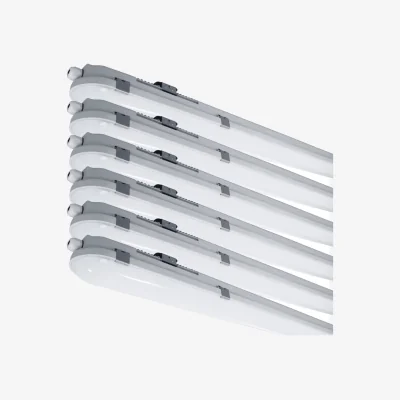 The Range Set Of 6 Anti-Corrosive Outdoor Strip Lights - Grey Plastic And White Pc