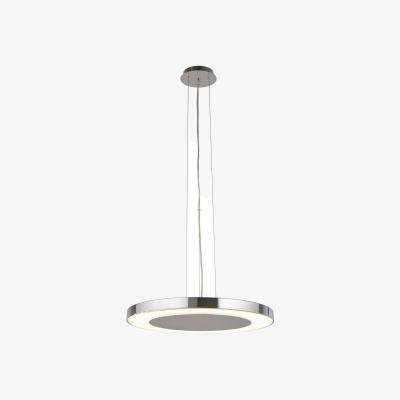 The Range Lexi 1 Light Ceiling Pendant Chrome, White, Glass Integrated LED - Chrome