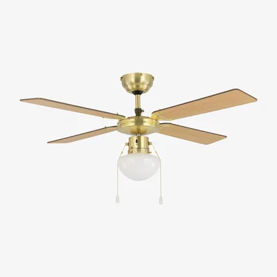 The Range EGLO Fortaleza Bronze And Wood Ceiling Fan - Bronzed