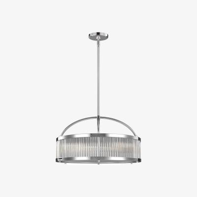 The Range Paulson 6 Light Round Ceiling Pendant Light Chrome IP44, G9 - Chrome