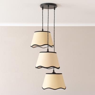 The Range Dutton 3 Drop Scallop Cluster Ceiling Pendant Light -  Black