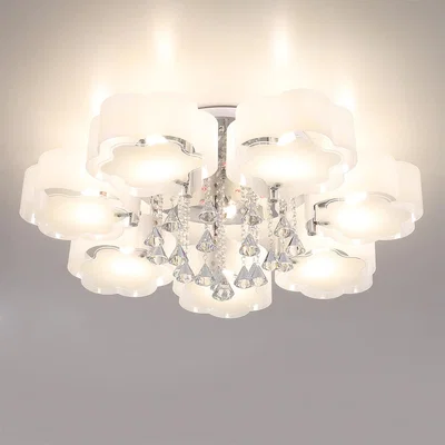 The Range Floral Shape Dimmable LED Ceiling Light - White / 90cm / 38cm