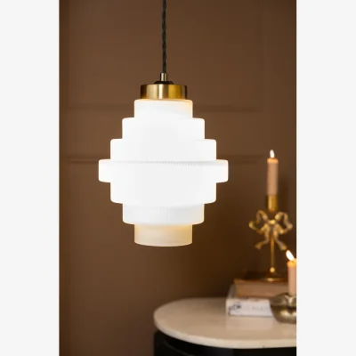 Rockett St George Tiered Opal Glass Easyfit Ceiling Light Shade