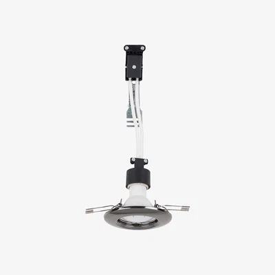 The Range 6 Pack Black Chrome Recessed GU10 Ceiling Downlight Fittings - Black