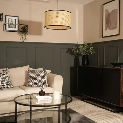 The Range Natural Wicker Cane Ceiling Pendant Shade - Natural