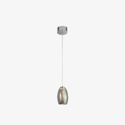 The Range Cyclone 1 Light Pendant, Smoked Glass 3000K - Chrome