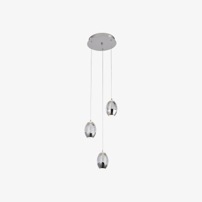 The Range 3 Light LED Multidrop With Bubble Glass Shades - Chrome