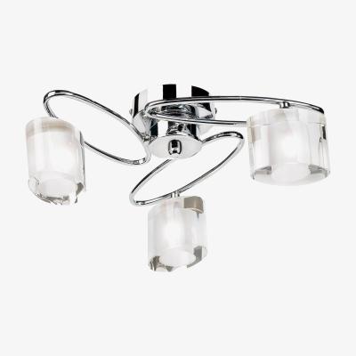 The Range Sonata 3 Light Semi Flush Multi Arm Ceiling Light Chrome, Clear Crystal, G9 - Chrome