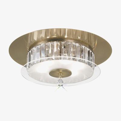 The Range Tosca Flush Ceiling Round 6 Light Antique Brass, Glass, Crystal - Antique Brass