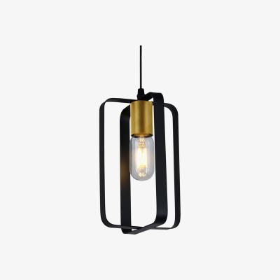 The Range CGC OXALIS Black and Gold Rectangular Metal Pendant Ceiling Light - black
