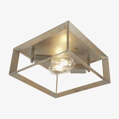 The Range Heaton 2 Light Flush Ceiling Light Silver, Gold, E27 - Silver