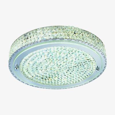 The Range LED Round Flush Ceiling Light Chrome with Crystal Glass Centre - Chrome