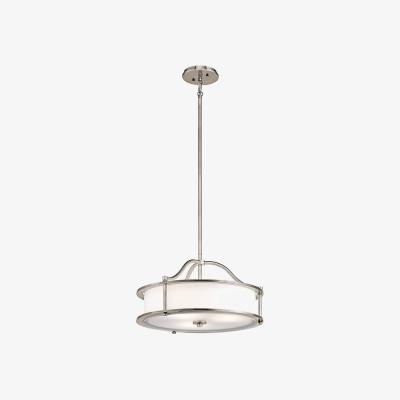 The Range Emory 3 Light Semi Flush Round Ceiling Pendant Light Pewter, E27 - Pewter