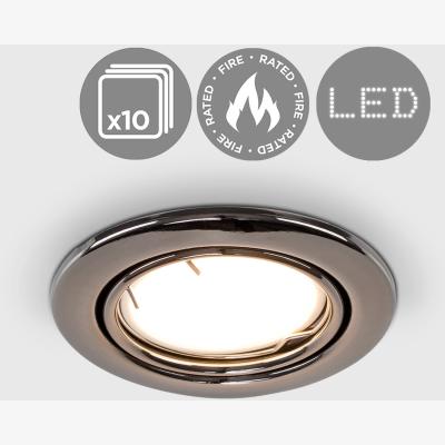 The Range Downlight 10 Pack Black Ceiling Downlight Tiltable - Black
