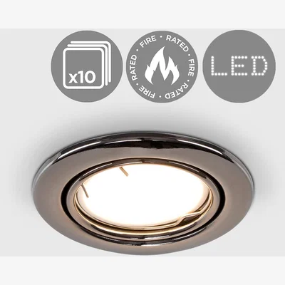 The Range Downlight 10 Pack Black Ceiling Downlight Tiltable - Black