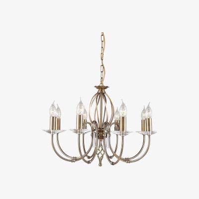 The Range Aegean 8 Light Chandelier Aged Brass Finish, E14 - Aged Brass