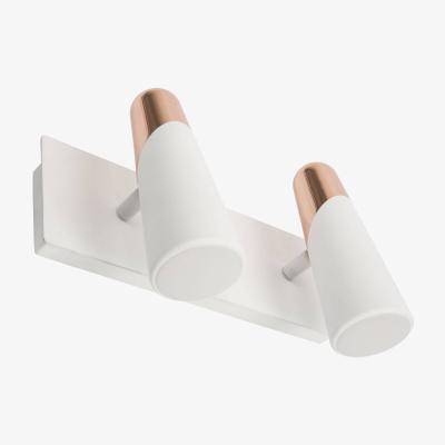 The Range Lao LED 2 Light Indoor Adjustable Wall Spotlight White, Copper - White