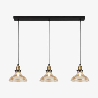 The Range Amber and Brass 3 Light Bar - Black