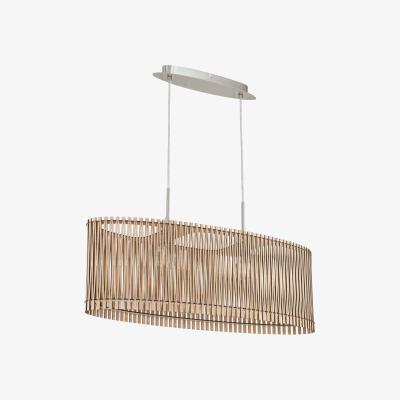 The Range EGLO Sendero Maple Wood Pendant Light - Satin Nickel
