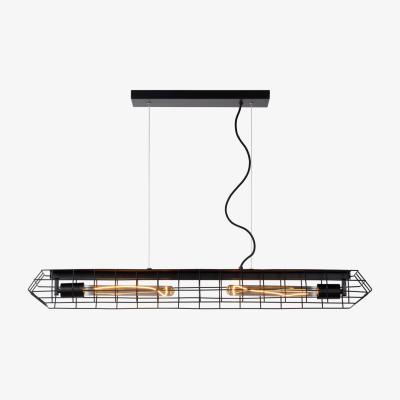 The Range Lattice Industrial Bar Pendant Light Black - Black