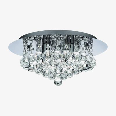 The Range LED Semi Flush Bathroom Ceiling Light Chrome with Crystal Balls IP44, G9 LED - Chrome