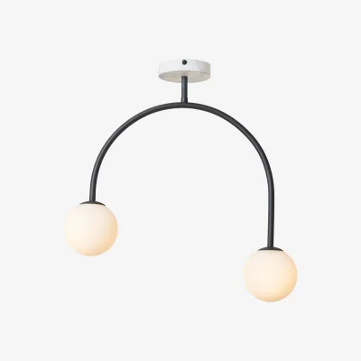 The Range Darl 2 Light Black Modern Ceiling Light - Black