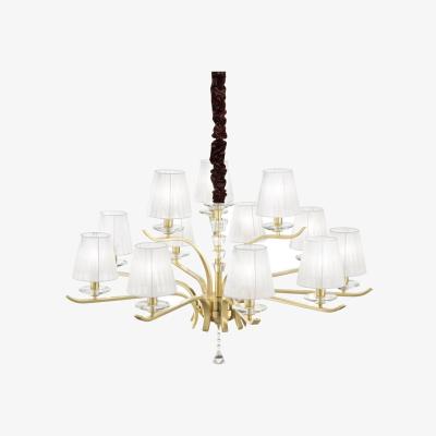 The Range Pegaso 12 Light Multi Arm Pendant Light - Satin Brass