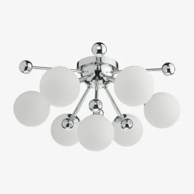 The Range Ursa 7 Light Flush Polished Chrome Opal Glass