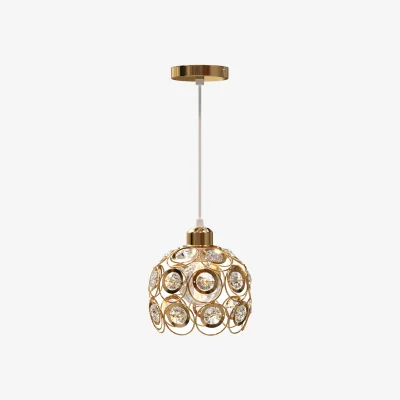 The Range Chic Metal and Glass Lampshade Pendant Light - Gold