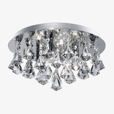 The Range Hanna 4 Light Ceiling Semi Flush Light Chrome with Diamond Crystals, G9 - Chrome