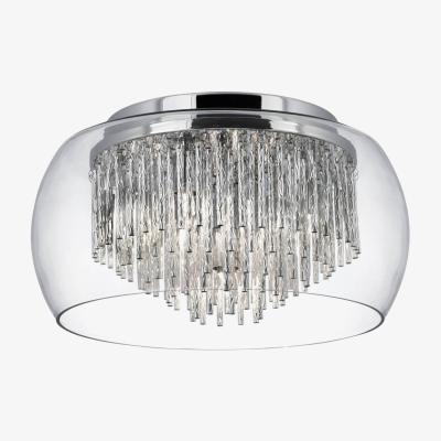 The Range Curva 4 Light Flush Ceiling Light Chrome and Glass, G9 - Chrome