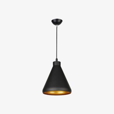 The Range CGC DIXI Black Pendent Ceiling Light With Gold Trim - Black