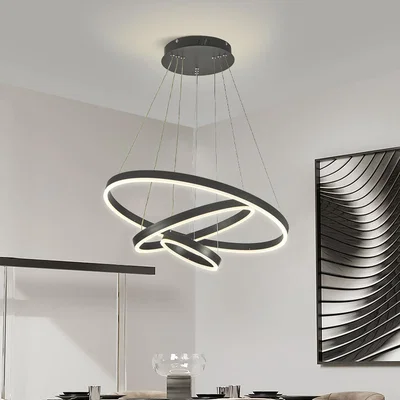The Range Acrylic Round LED Pendant Light with 3 Rings - Dimmable