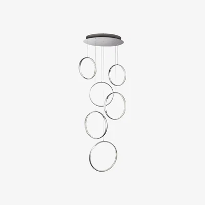 The Range Anton Chrome 6Lt LED Drop Ceiling Light  - Chrome