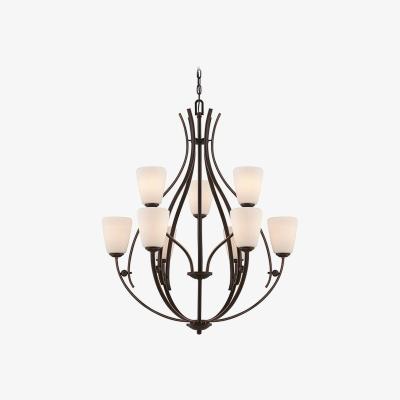 The Range Chantilly 9 Light Multi Arm Chandelier Palladian Bronze Finish, E27 - Palladian Bronze