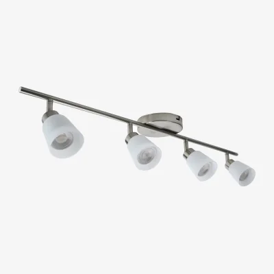 The Range Tecoma 4lt Ceiling Spotlight - Satin Nickel Plate And Frosted Glass