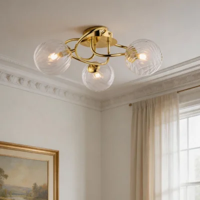 The Range Amelia 3 Way Ceiling Light Fitting - Polished Brass