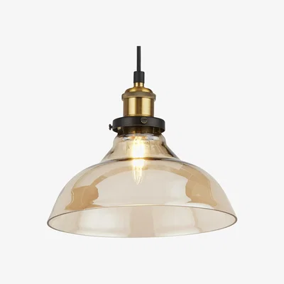 The Range Amber and Brass single Pendant - Black
