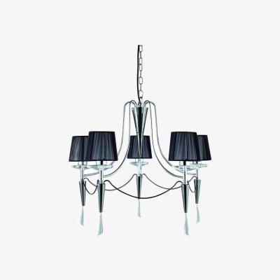The Range Duchess 5 Light Ceiling Pendant Chrome, Black Chrome with Shades, G9 - Chrome