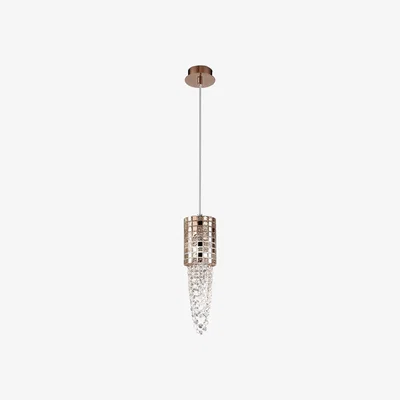The Range Camden Ceiling Pendant 1 Light G9 Rose Gold, Mosaic Glass, Crystal - Rose Gold