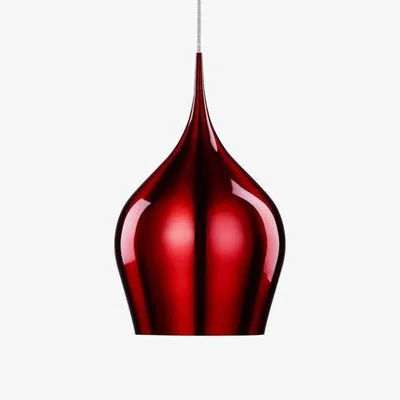 The Range Vibrant 1 Light Large Dome Ceiling Pendant Red, E27 - Red